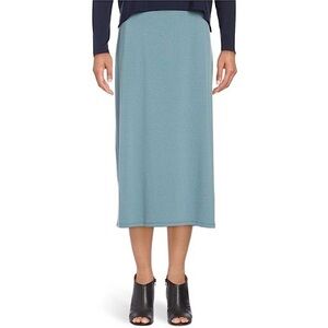 Eileen Fisher Stretch Silk Tussah Knit Slim Pencil Skirt Ice Blue Medium